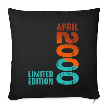 Since April 2000 Year 2000 Retro Vintage 2000 - Sofa pillowcase 17,3'' x 17,3'' (45 x 45 cm) - black - Front