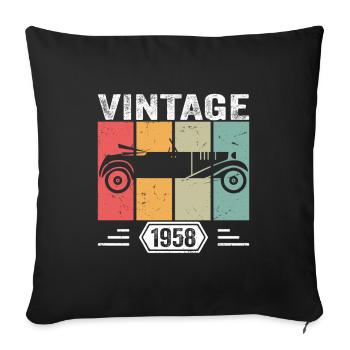 Classic Since 1958, Vintage Car Birthday Gift 1958 - Sofa pillowcase 17,3'' x 17,3'' (45 x 45 cm) - black - Front