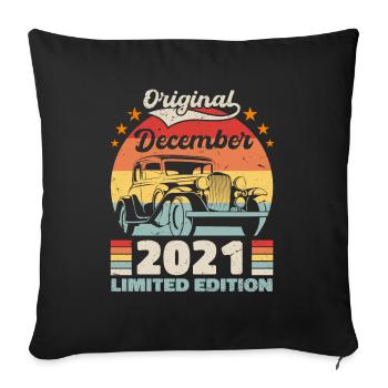 December 2021 Birthday Gift December 2021 - Sofa pillowcase 17,3'' x 17,3'' (45 x 45 cm) - black - Front