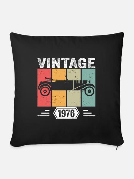 Classic Since 1976, Vintage Car Birthday Gift 1976 - Sofakissenbezug 45 x 45 cm - Schwarz