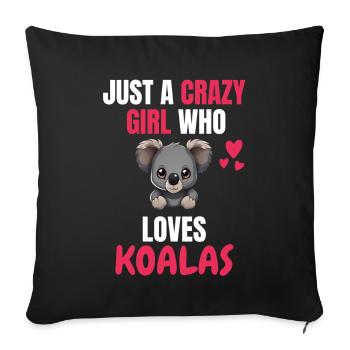 Crazy Girl Australie Animal Gift Koala - Housse de coussin décorative 45 x 45 cm - noir - Devant