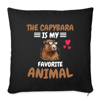 Capybara Animal Favorite Animal Gift Capybara - Sofa pillowcase 17,3'' x 17,3'' (45 x 45 cm) - black - Front