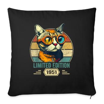 Awesome since 1951 Cat Birthday Gift - Sofa pillowcase 17,3'' x 17,3'' (45 x 45 cm) - black - Front