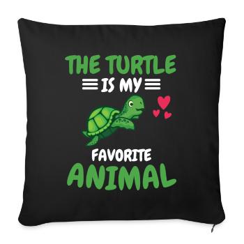 Favorite Animal Sea Animal Animal Gift Turtle - Sofa pillowcase 17,3'' x 17,3'' (45 x 45 cm) - black - Front