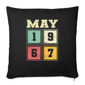 56ème anniversaire Mai Millésime 1967 Millésime - Housse de coussin décorative 45 x 45 cm - noir - Devant