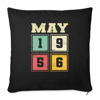67th Birthday May Vintage 1956 Vintage - Sofa pillowcase 17,3'' x 17,3'' (45 x 45 cm) - black - Front