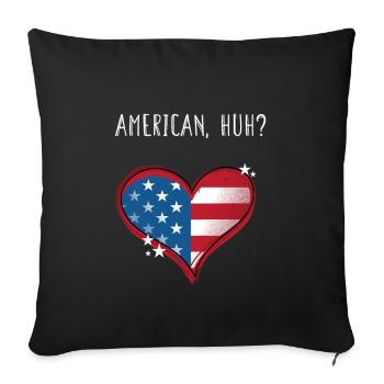 American Huh Independence 4th of July Freedom - Sofa pillowcase 17,3'' x 17,3'' (45 x 45 cm) - black - Front