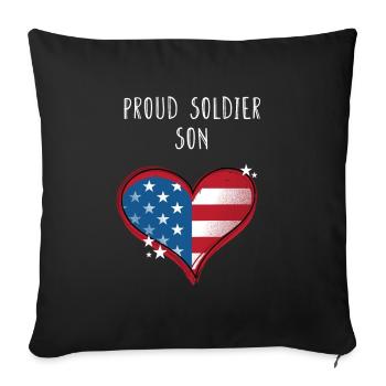Proud Soldier Son American Patriotic USA - Sofa pillowcase 17,3'' x 17,3'' (45 x 45 cm) - black - Front