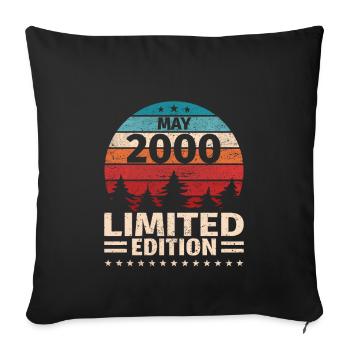 23ème anniversaire mai millésime 2000 millésime - Housse de coussin décorative 45 x 45 cm - noir - Devant