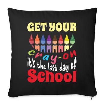 Bye School Out Happy Last Class Student Teacher - Sofa pillowcase 17,3'' x 17,3'' (45 x 45 cm) - black - Front