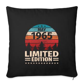 58ème anniversaire mai millésime 1965 millésime - Housse de coussin décorative 45 x 45 cm - noir - Devant