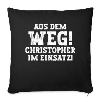 Christopher Lustiger Spruch Vorname Name Christoph - Sofakissenbezug 45 x 45 cm - Schwarz - Vorne