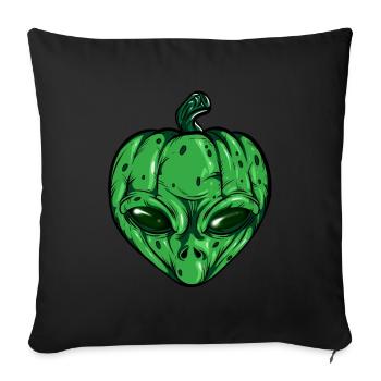 Alien Pumpkin Glowing Skeleton Halloween - Sofa pillowcase 17,3'' x 17,3'' (45 x 45 cm) - black - Front