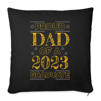 Stolzer Papa Papa Absolvent Abschluss 2023 Abschluss - Sofakissenbezug 45 x 45 cm - Schwarz - Vorne