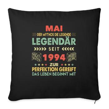 29. Geburtstag Mai Jahrgang 1994 Vintage - Sofakissenbezug 45 x 45 cm - Schwarz - Vorne