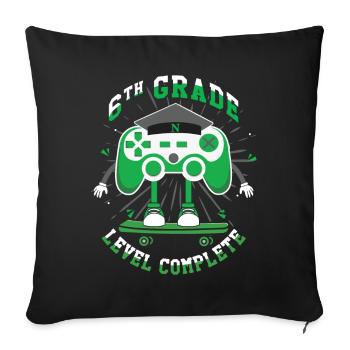 6th Grade Graduate Graduating 2023 Gamer - Sofa pillowcase 17,3'' x 17,3'' (45 x 45 cm) - black - Front