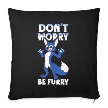 Be Furry Tail Ear Furry Person Cosplay - Sofa pillowcase 17,3'' x 17,3'' (45 x 45 cm) - black - Front