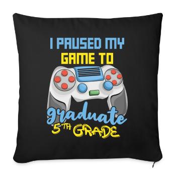 Graduate 5th Grade Graduating 2023 Gamer Gaming - Sofa pillowcase 17,3'' x 17,3'' (45 x 45 cm) - black - Front