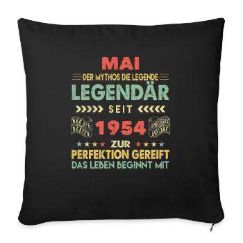 69. Geburtstag Mai Jahrgang 1954 Vintage - Sofakissenbezug 45 x 45 cm - Schwarz - Vorne