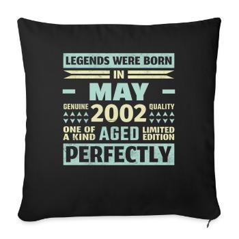 21ème Anniversaire Mai Millésime 2002 Millésime - Housse de coussin décorative 45 x 45 cm - noir - Devant