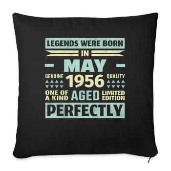 67th Birthday May Vintage 1956 Vintage - Sofa pillowcase 17,3'' x 17,3'' (45 x 45 cm) - black - Front