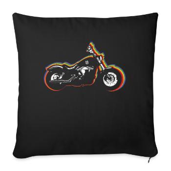 Motorcycle Gay LGBTQ Rainbow LGBT Pride Month - Sofa pillowcase 17,3'' x 17,3'' (45 x 45 cm) - black - Front