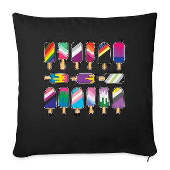 Ice Cream Gay LGBTQ Rainbow LGBT Pride Month - Sofa pillowcase 17,3'' x 17,3'' (45 x 45 cm) - black - Front