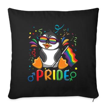 Love Penguin Gay LGBTQ Rainbow LGBT Pride Month - Sofa pillowcase 17,3'' x 17,3'' (45 x 45 cm) - black - Front