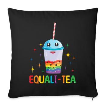 Equality Tea Gay LGBTQ Rainbow LGBT Pride Month - Sofa pillowcase 17,3'' x 17,3'' (45 x 45 cm) - black - Front