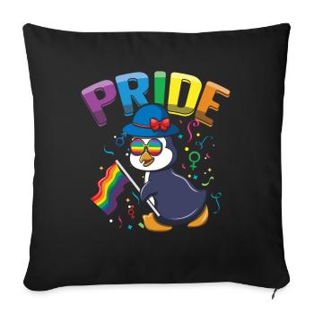 Penguin Lover Gay LGBTQ Rainbow LGBT Pride Month - Sofa pillowcase 17,3'' x 17,3'' (45 x 45 cm) - black - Front