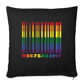 Bar Code Gay LGBTQ Rainbow LGBT Pride Month - Sofa pillowcase 17,3'' x 17,3'' (45 x 45 cm) - black - Front