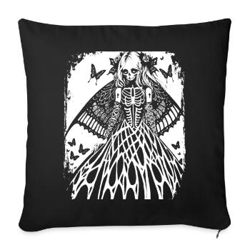 Punkrock Fan Skull mit Mohawk Crazy Antisocial P - Sofakissenbezug 45 x 45 cm - Schwarz - Vorne