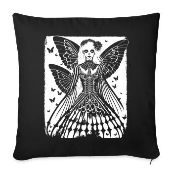 Fairycore Esthétique Squelette Fée Goth Gothique G - Housse de coussin décorative 45 x 45 cm - noir - Devant