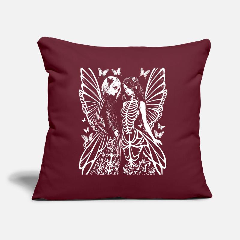 Fairycore Esthétique Squelette Fée Goth Gothique G Housse de coussin décorative 45 x 45 cm