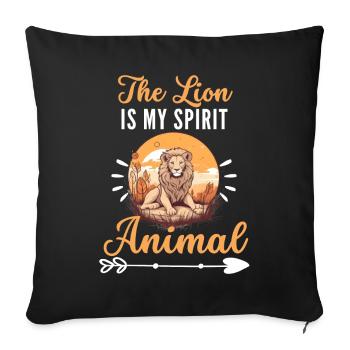 Prédateur animal africain drôle cadeau Lion - Housse de coussin décorative 45 x 45 cm - noir - Devant