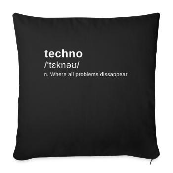 Définition Raver Rave Hard Techno Dark Tekno - Housse de coussin décorative 45 x 45 cm - noir - Devant