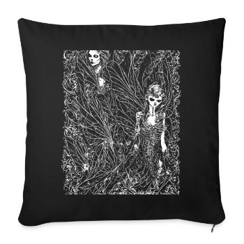 Fairycore Ästhetik Skelett Fee Goth Grunge G - Sofakissenbezug 45 x 45 cm - Schwarz - Vorne