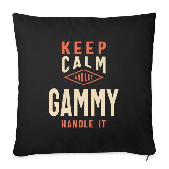 Gammy Power - Design for Moms and Grandmas - Sofa pillowcase 17,3'' x 17,3'' (45 x 45 cm) - black - Front