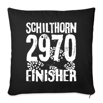 Schilthorn Piz Gloria Lauterbrunnen Alpiniste - Housse de coussin décorative 45 x 45 cm - noir - Devant