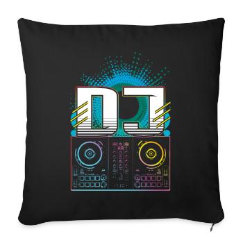 Beat DJ Raver Rave Hard Techno Dark Tekno - Housse de coussin décorative 45 x 45 cm - noir - Devant