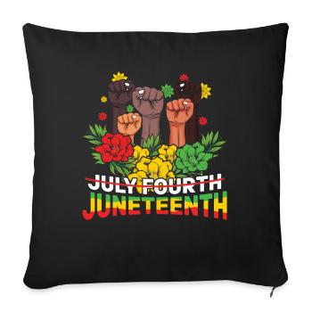 Une manifestation au poing célèbre l’histoire des Noirs de Juneteenth - Housse de coussin décorative 45 x 45 cm - noir - Devant