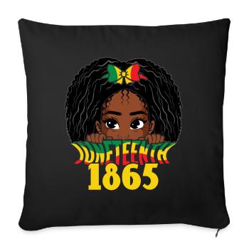 Girl Kids Celebrate Juneteenth Black History - Sofa pillowcase 17,3'' x 17,3'' (45 x 45 cm) - black - Front