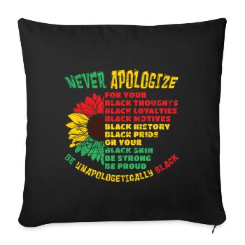 Histoire des Noirs Juneteenth - Housse de coussin décorative 45 x 45 cm - noir - Devant