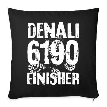 Denali Mount McKinley Mountain Alaska 7 Seven Summits - Sofa pillowcase 17,3'' x 17,3'' (45 x 45 cm) - black - Front