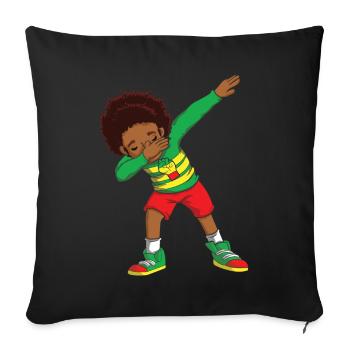 Kids Dab Celebrate Juneteenth Black History - Sofa pillowcase 17,3'' x 17,3'' (45 x 45 cm) - black - Front