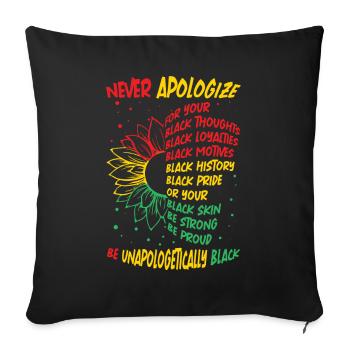 Sunflower Celebrate Juneteenth Black History - Sofa pillowcase 17,3'' x 17,3'' (45 x 45 cm) - black - Front