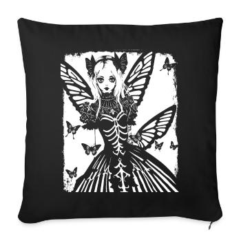 Fairycore Aesthetics Skeleton Fairy Goth Grunge G - Sofa pillowcase 17,3'' x 17,3'' (45 x 45 cm) - black - Front