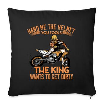 Funny motocross slogan for the motorsport king - Sofa pillowcase 17,3'' x 17,3'' (45 x 45 cm) - black - Front
