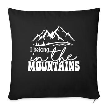 J’appartiens à la montagne - Berge wandern - Housse de coussin décorative 45 x 45 cm - noir - Devant