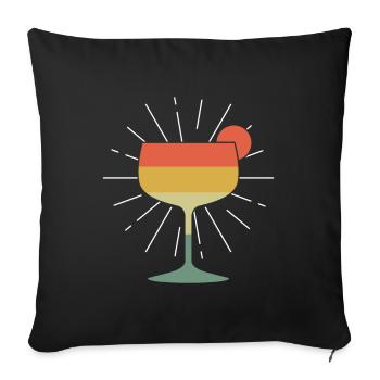 Vintage Summer Drink Alcohol Surf Hello Summer - Sofa pillowcase 17,3'' x 17,3'' (45 x 45 cm) - black - Front